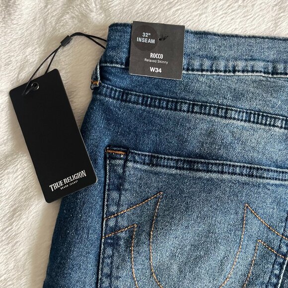 True Religion Brand Jeans Rocco Relaxed Skinny Denim Jean Men's Size 34Wx32L NWT - Picture 10 of 11